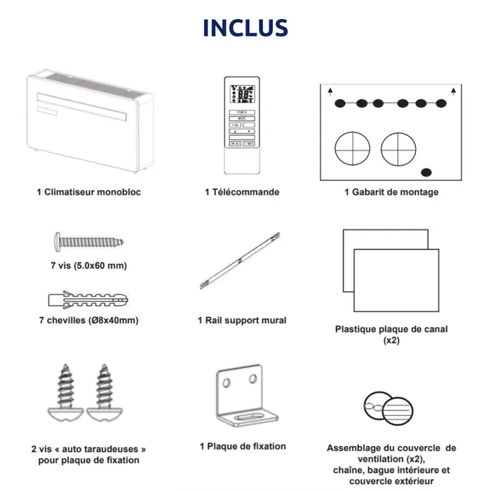 VOLTMAN Climatiseur Connecté Monobloc 10000 Btu - 2,93kw - 36 M² - Inverter Réversible Blanc - Classe A – Image 4