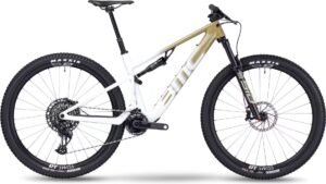 VTT Électrique Tout-Suspendu BMC Fourstroke AMP LT One Sram GX Eagle AXS 12V 360 Wh 29'' Beige Sand Blanc 2023
