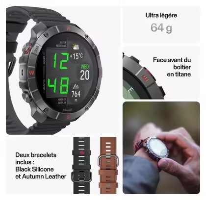 Montre GPS Polar Grit X2 Pro Titane Gris Titan Marron – Image 2