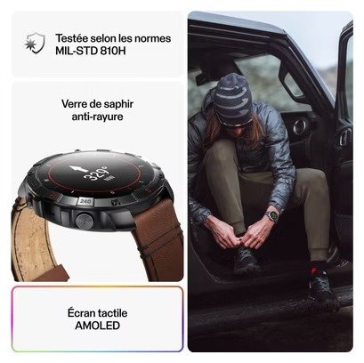 Montre GPS Polar Grit X2 Pro Titane Gris Titan Marron – Image 4