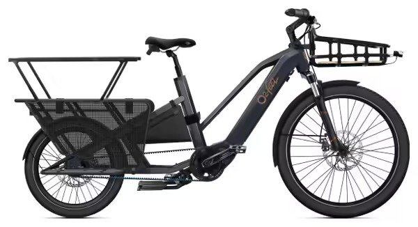Vélo Cargo Longtail Électrique O2 Feel Equo 7.2 Shimano Nexus 5V 720 Wh 20/26'' Gris Anthracite Pack Family