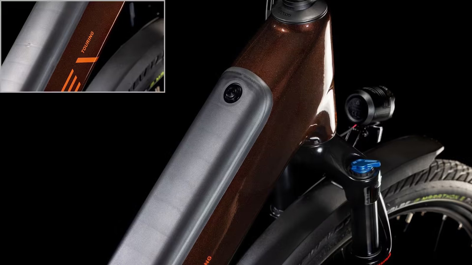 VTC Électrique Cube Touring Hybrid Pro 625 Easy Entry Shimano Cues 11V 625 Wh 700 mm Marron Orange Cinnamon 2025 – Image 7