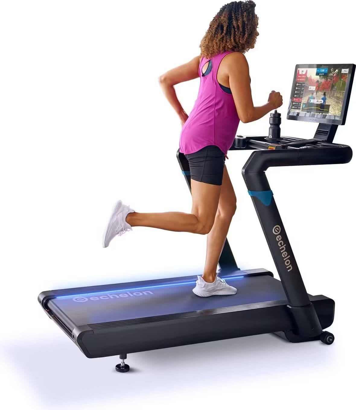 Tapis de course pliable connecté - Modèle STRIDE 8S-22 - ECHELON - Maison/Appartement - Ecran HD 22 pouces pivotant – Image 4