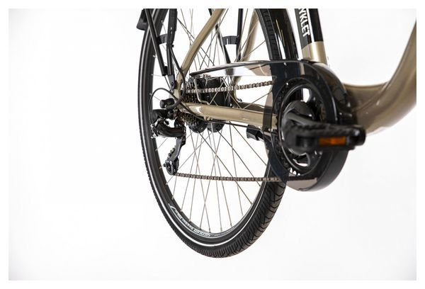 Vélo de Ville Électrique Mixte Bicyklet Claude Shimano Tourney 7V 500 Wh 700 mm Beige Marron – Image 3
