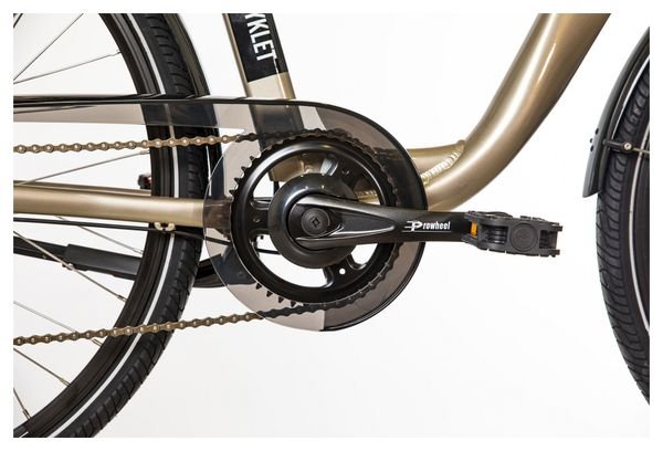 Vélo de Ville Électrique Mixte Bicyklet Claude Shimano Tourney 7V 500 Wh 700 mm Beige Marron – Image 4