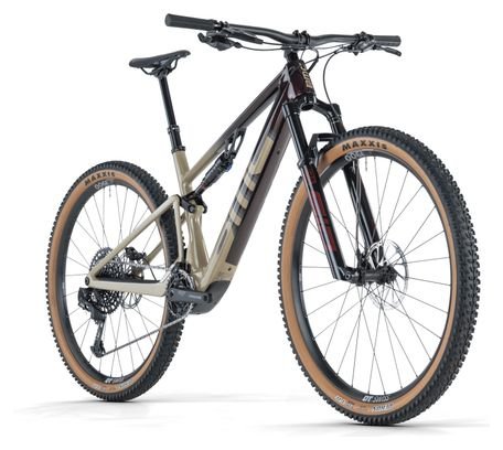 VTT Électrique Tout-Suspendu BMC Fourstroke AMP LT Two Sram GX/NX Eagle 12V 360 Wh 29'' Bordeaux Beige Sand 2024 – Image 2