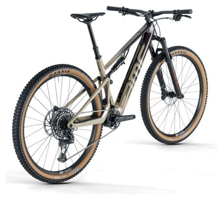 VTT Électrique Tout-Suspendu BMC Fourstroke AMP LT Two Sram GX/NX Eagle 12V 360 Wh 29'' Bordeaux Beige Sand 2024 – Image 6