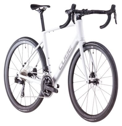 Vélo de Route Cube Attain C:62 SLX Shimano 105 Di2 12V 700 mm Blanc Cotton Gris 2025 – Image 2