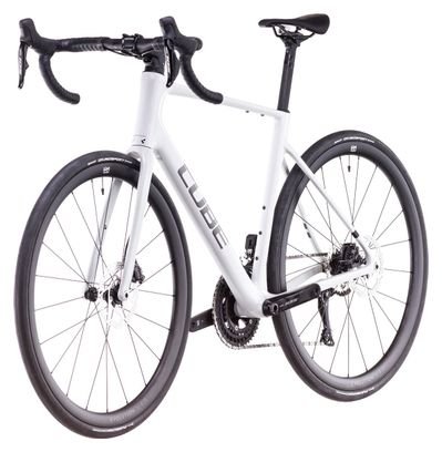 Vélo de Route Cube Attain C:62 SLX Shimano 105 Di2 12V 700 mm Blanc Cotton Gris 2025 – Image 3