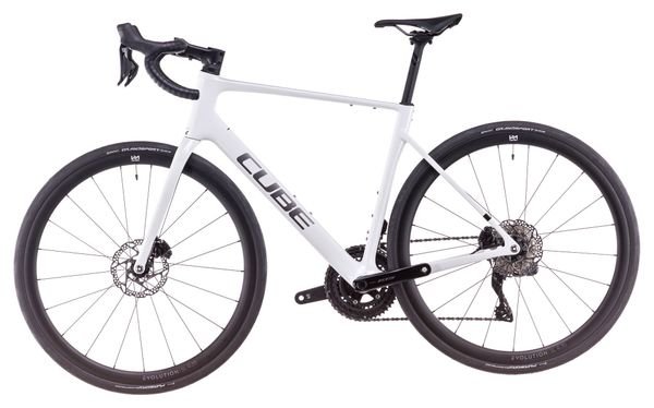 Vélo de Route Cube Attain C:62 SLX Shimano 105 Di2 12V 700 mm Blanc Cotton Gris 2025 – Image 4