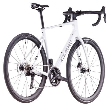 Vélo de Route Cube Attain C:62 SLX Shimano 105 Di2 12V 700 mm Blanc Cotton Gris 2025 – Image 6