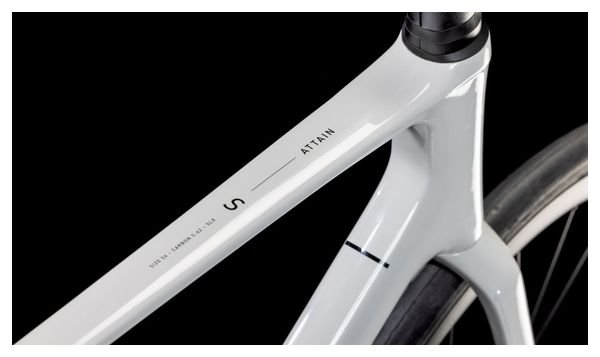 Vélo de Route Cube Attain C:62 SLX Shimano 105 Di2 12V 700 mm Blanc Cotton Gris 2025 – Image 7