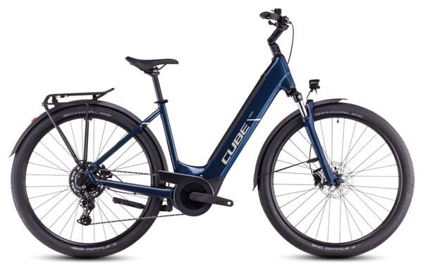VTC Électrique Cube Touring Hybrid One 500 Easy Entry Shimano Cues 9V 500 Wh 700 mm Bleu Deep Sea 2025