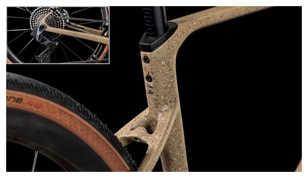 Vélo de Gravel Cube Nuroad C:62 SLT Sram Red XPLR AXS 13V 700 mm Beige Mineral Grit 2025 – Image 9