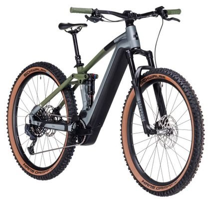 VTT Électrique Tout-Suspendu Cube Stereo Hybrid 120 TM 750 Sram GX Eagle 12V 750 Wh 29'' Gris Flash Vert Olive – Image 2