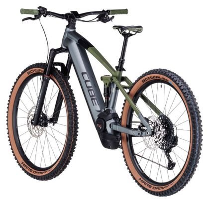 VTT Électrique Tout-Suspendu Cube Stereo Hybrid 120 TM 750 Sram GX Eagle 12V 750 Wh 29'' Gris Flash Vert Olive – Image 5