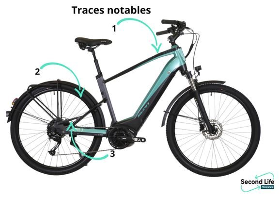 Vélo d'Exposition - Vélo de Ville Électrique Sunn Urb Sleek Woman Shimano Altus 9V 400 Wh 650b Noir / Turquoise 2023 – Image 4