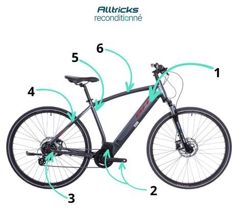 VTC Électrique BH Atom Cross Shimano Altus 8V 500 Wh 700 mm Gris Plata 2023 - Produit Reconditionné – Image 5