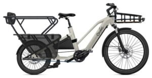 Vélo Cargo Longtail Électrique O2Feel Equo Cargo 7.3 Shimano Nexus 5V Courroie 835 Wh 20/26'' Beige Pack Family