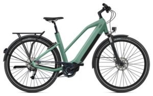 VTC Électrique O2 Feel iSwan Explorer Boost 6.1 Mid Shimano Alivio 9V 432 Wh 27.5'' Vert Canopé